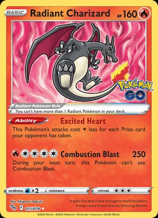 Radiant Charizard from Pokémon GO